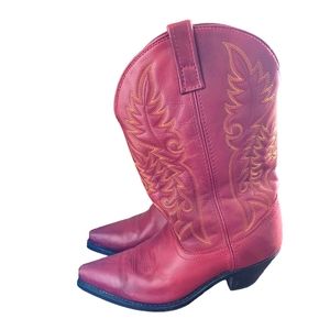 Laredo Madison Women's Leather Red Cowboy Western Boots 8.5M
